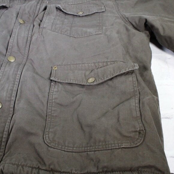 Wrangler Canvas Sherpa Lined Barn Chore Work Jacket Mens 2XL Olive Double Elbow - Picture 15 of 16